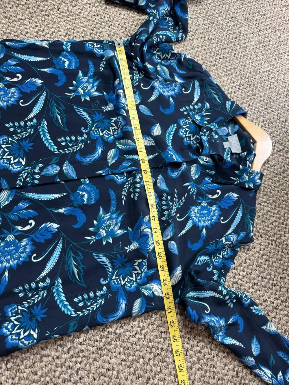 PURE Collection Washed Silk Relaxed Shirt size 14/16